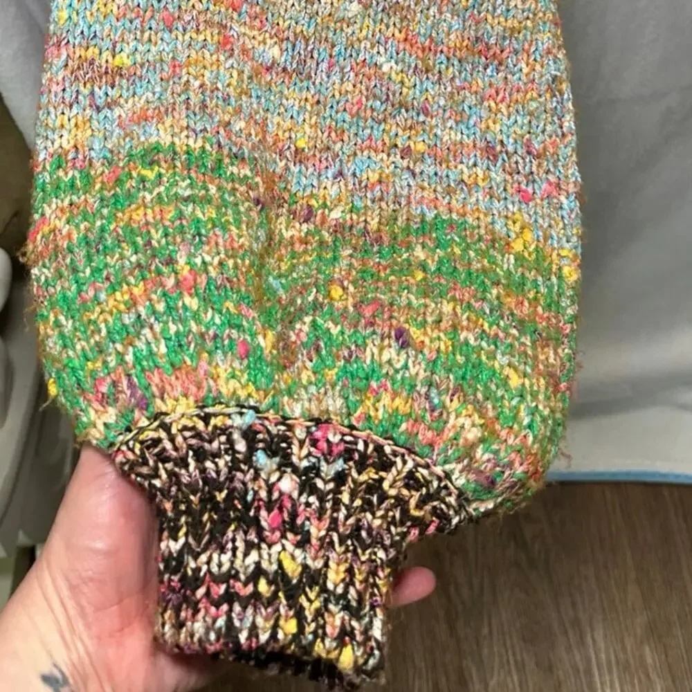 Free People Vibe Check Multicolor Cropped Hooded Cardigan - Picture 7 of 10